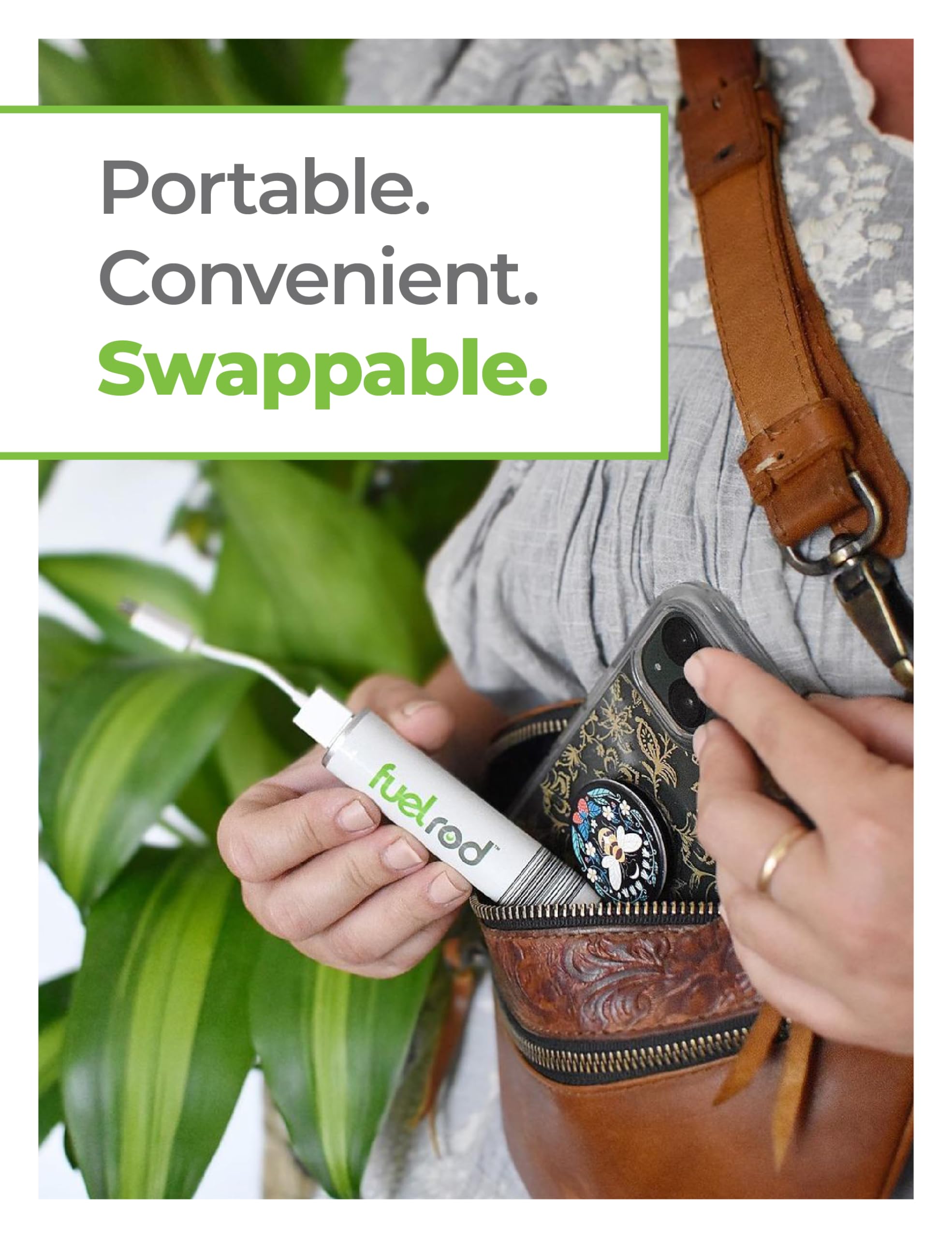 FuelRod Portable Charger Kit - Pack of 2 - Includes All Cables & Adapters Compatible with All Tablets & Smart Phones, Rechargeable Backup Power Bank, Swap for Charged Rod at Kiosk