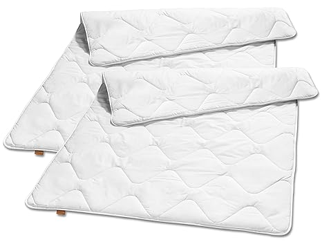 sleepling 2er Set 191123 Basic 100 Sommer Decke Mikrofaser leicht 135 x 200 cm, weiß