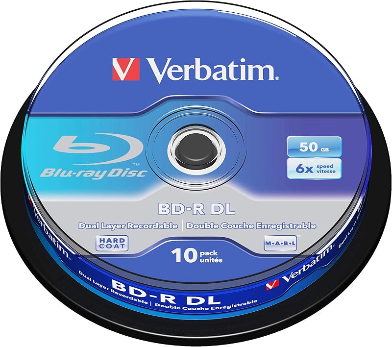 Verbatim BD-R 6x Printable Single Layer Blu-ray Discs 10 Pack Spindle Scratch