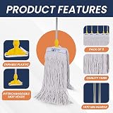 Abbey Heavy Duty Kentucky Mop 5 Heads 450g Aluminium Handle Colour Coded view 3