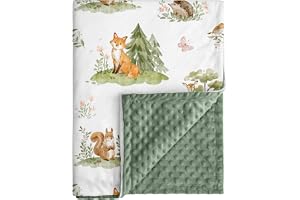 CIVARUA KIDS Fleece Baby Blankets for Girls & Boys, Infant Toddler Blanket | Soft Newborn Baby Minky Receiving Blanket, Dotted Backing for Nursery Crib Stroller, Double Layer, 30''x40'', Jungle Animals