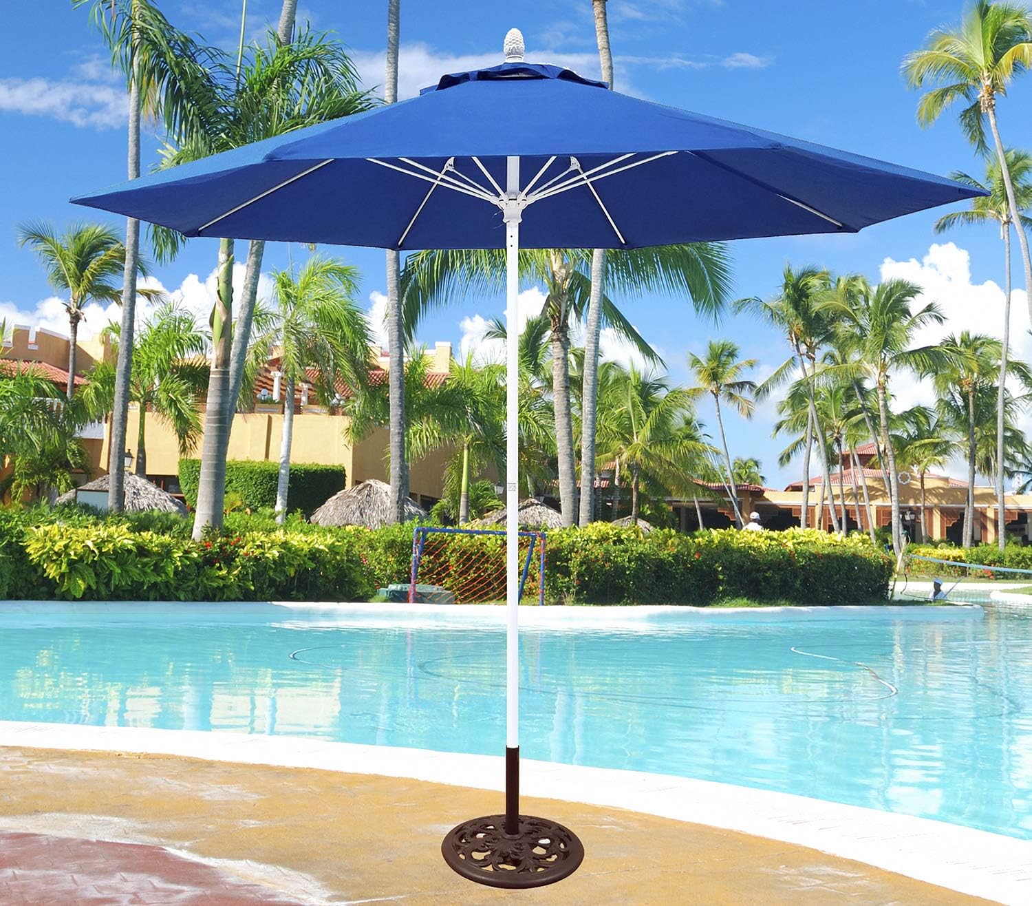 Amazon Com Tropishade 631w23 Commercial 9 Ft Blue Patio Umbrella Is Perfect For Cafes And Restaurants Garden Outdoor