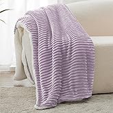 Sherpa Throw Blanket for Couch - Soft Cozy Fleece, Warm for Winter, Reversible for Sofa, 50 x 60 Inches, Lavender