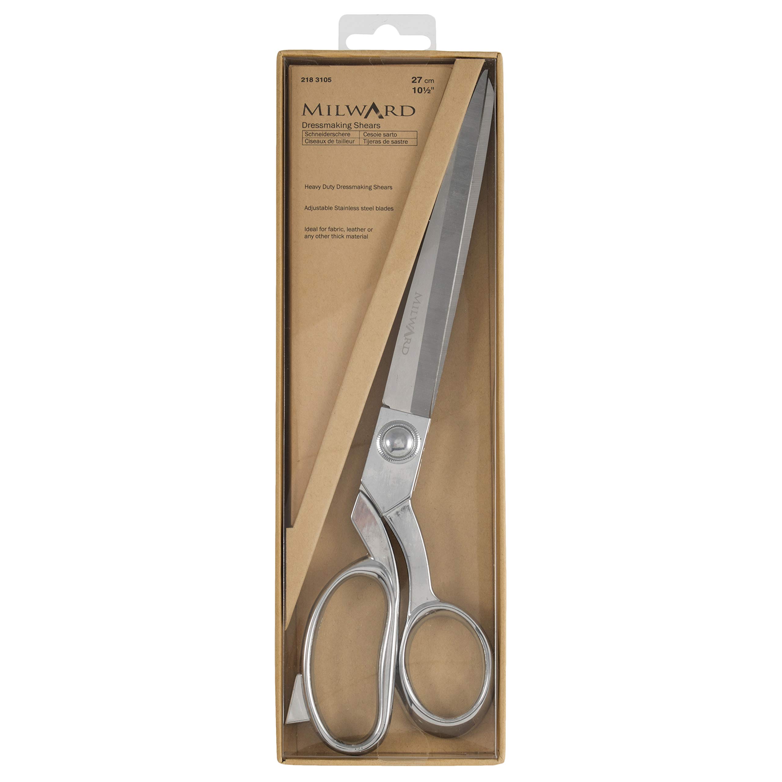 Milward Premium Steel Heavy Duty Dressmaking Shears/Scissors, 27cm/10.5in, Silver