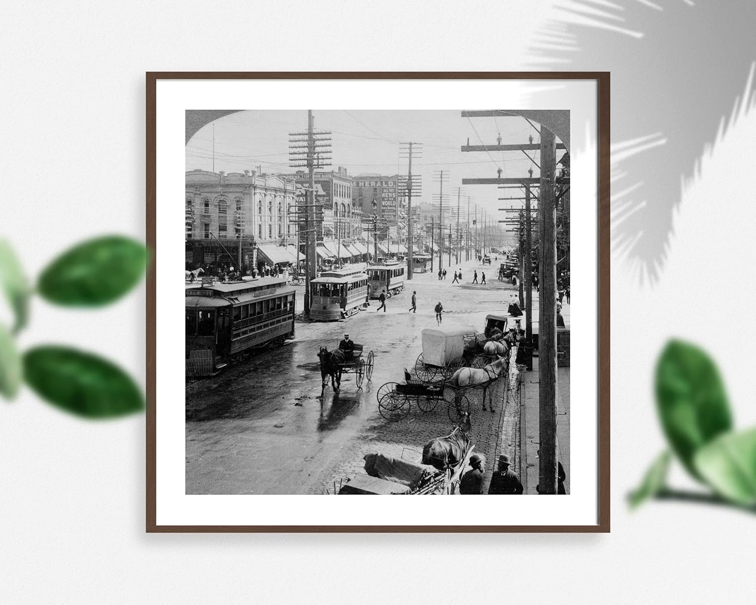 Photographs - INFINITE PHOTOGRAPHS Photo: Looking southeast along Main Street, Salt Lake City, Utah, UT, c1904, trolley cars