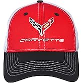 JH DESIGN GROUP Men's Chevy Corvette C8 Logo Cap Adjustable Red & White Hat
