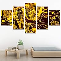 SIGNWIN 5 Panel Canvas Wall Art Abstract Closeup Digital Art Modern Artwork for Home Decorations Ready to Hang - 60