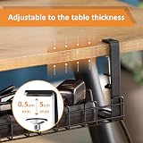 Stilemo Desk Cable Management Tray Under Desk No Drill Carbon Steel 4.5KG Black view 5