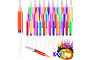 BainGesk 100 Pack Jello Syringes, 20 ML Reusable Jello Syringes with Tip Cap, Washable, Durable Jello Syringes for Halloween, Great for Halloween Party Favors and Party Supplies