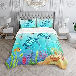 XYNHML Turtle Comforter Set Twin Ocean Watercolor