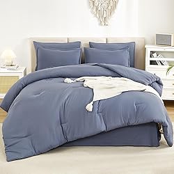 Litanika Queen Comforter Set Bluish Grey - 7 Pieces
