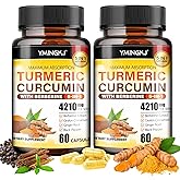 Turmeric Curcumin Supplement with Black Pepper & Bioactive Botanicals, Turmeric,Ginger,Berberine,Ceylon Cinnamon, – Premium Supplement for Daily Wellness Support 60 Capsules 2 Pack