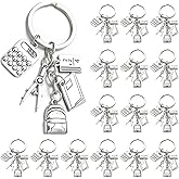 PHAETON 20PCS MathTeacher Gifts with School Supplies Charms, Calculator, Compass, Backpack Design, Architectural Engineer Teacher, Math Teacher Key Ring