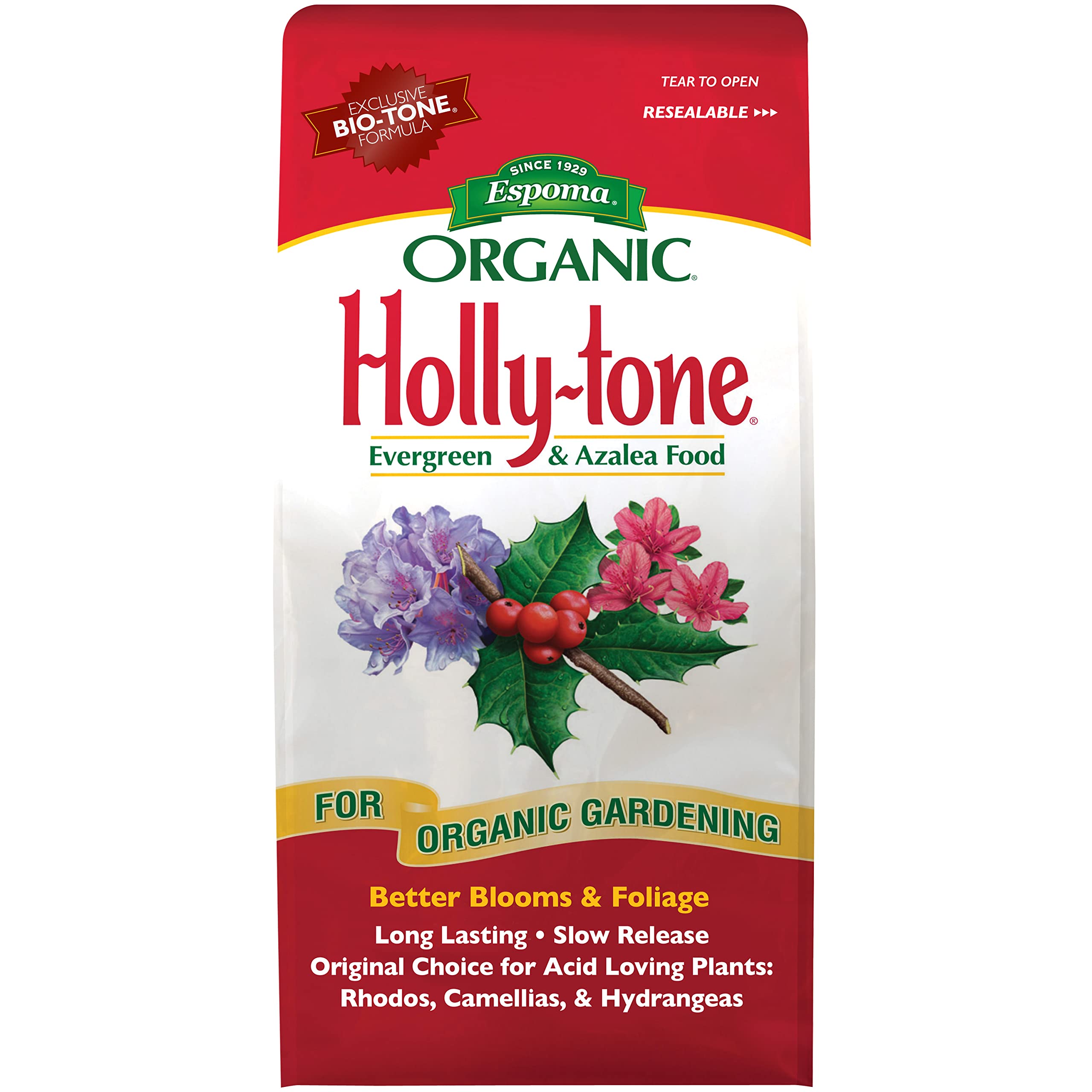 Photo 1 of **USED MISSING PARTS**Espoma Organic Holly-tone 4-3-4 Natural & Organic Evergreen & Azalea Plant Food; 4 lb. Bag; The Original & Best Fertilizer for all Acid Loving Plants including Rhododendrons & Hydrangeas.