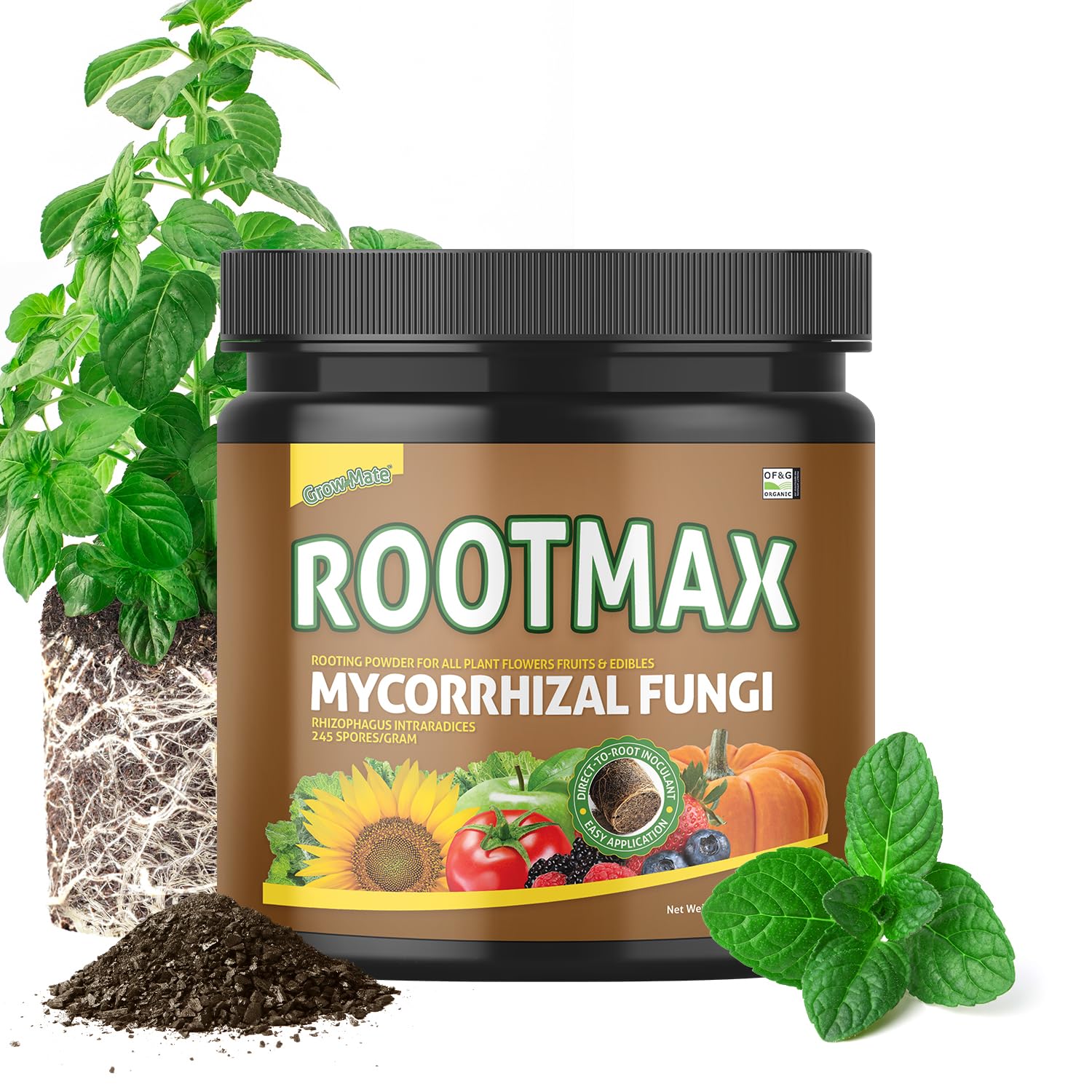 RootMax - Mycorrhizal Fungi (500 g/17.63 oz) | Rooting Powder for all Plants, Trees, Flowers & Edibles | Direct to Root Inoculant | Treats 100+ Plants