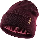 FURTALK Satin Lined Beanie for Women Men Knit Beanie Hat Acrylic Winter Hats Warm Slouchy Skull Cap