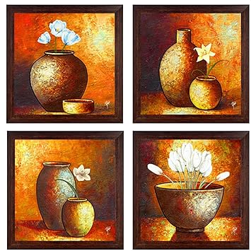 Ray Decor Wall Paintings Set of 4 -Size 10 INCH X 10 INCH Each Wall Decor/Wall Decals/Wall Hangings/Home Decor/Gift Items