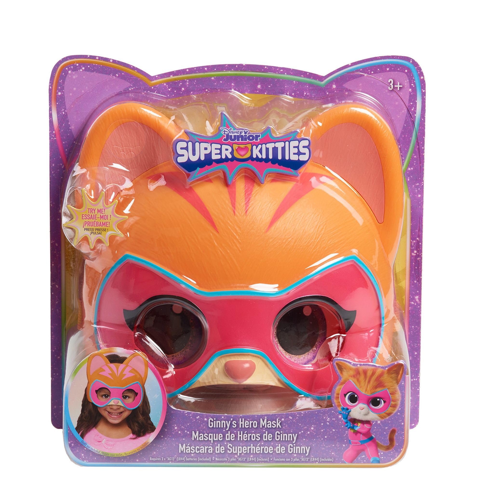 Disney Junior SuperKitties Hero Mask - Ginny, Kids Toys for Ages 3 Up by Just Play