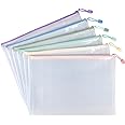 Tamaki 6 Pack Mesh Zipper Pouch Bags Waterproof Zipper Bags Durable Pouches for Organization Bag Board Game Storage, Document Bag Letter/A4