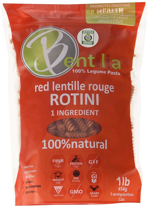 Bentilia Organic Glutenfree Lentil Pasta, Red Lentil
