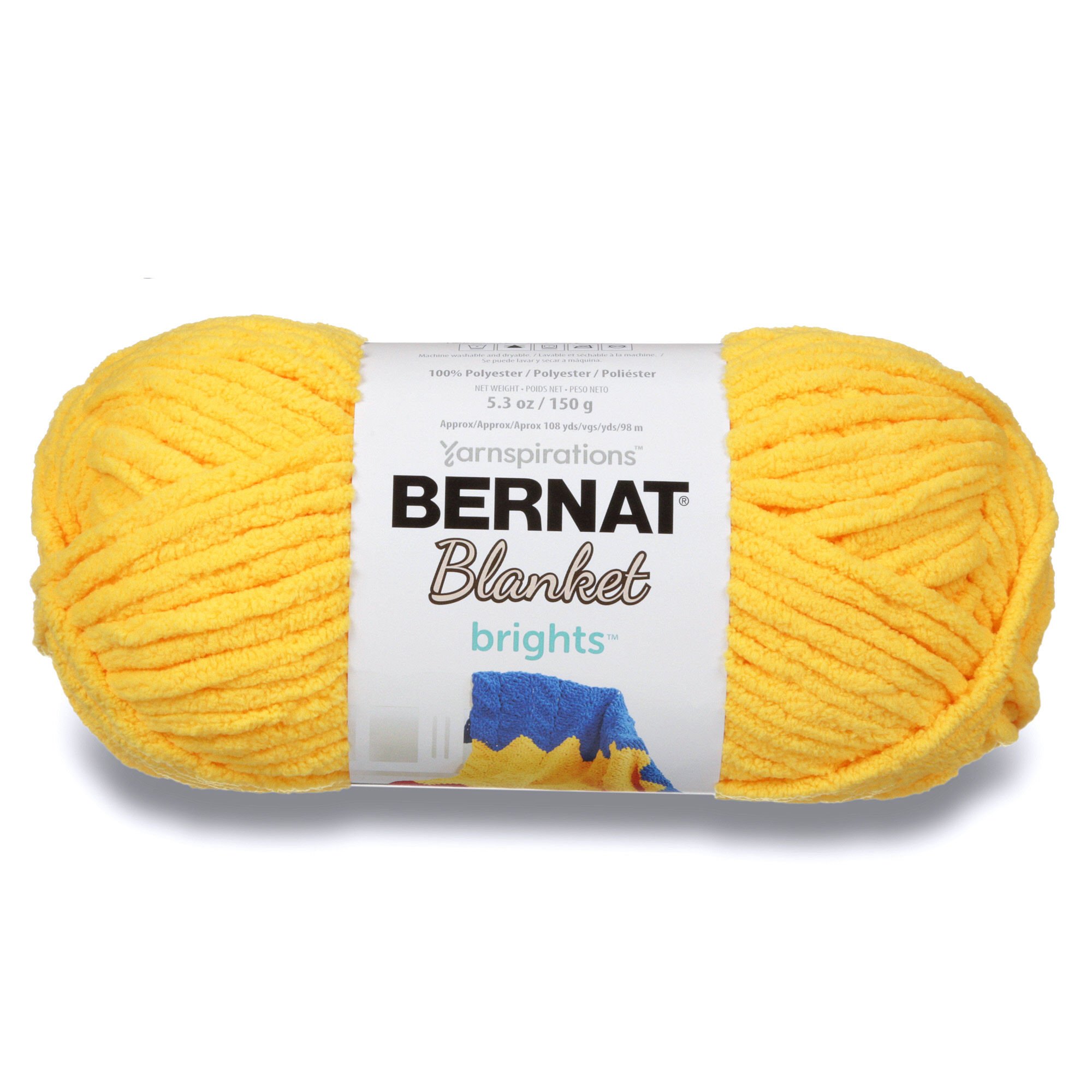 BERNAT Blanket Brights Yarn-School Bus Yellow, Fibre: 100% Polyester, 150G