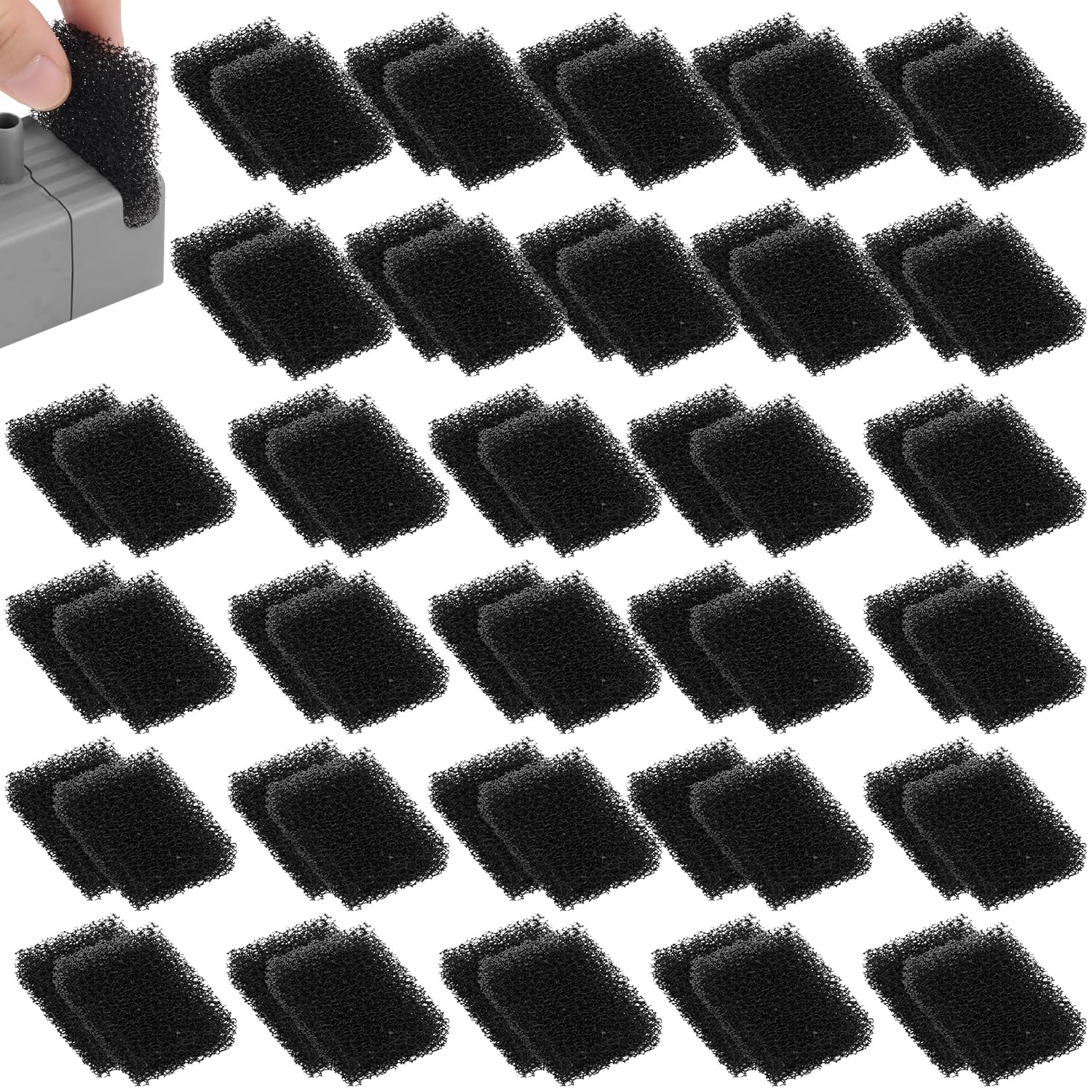 60pcs Pet Fountain Replacement Filters, Cat Drink Watering Filter Replaced Foam Filters Sponge for PETKIT Eversweet 3 Pro/PETKIT Eversweet Solo 2/PETKIT EversweetSolo SE