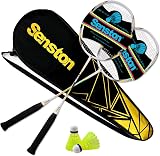 Senston 2 Pieces Graphite Shaft Badminton Racket Isometric Head Low Drag view 1