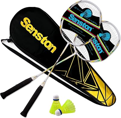 Senston 2 Pieces Graphite Shaft Badminton Racket Isometric Head Low Drag