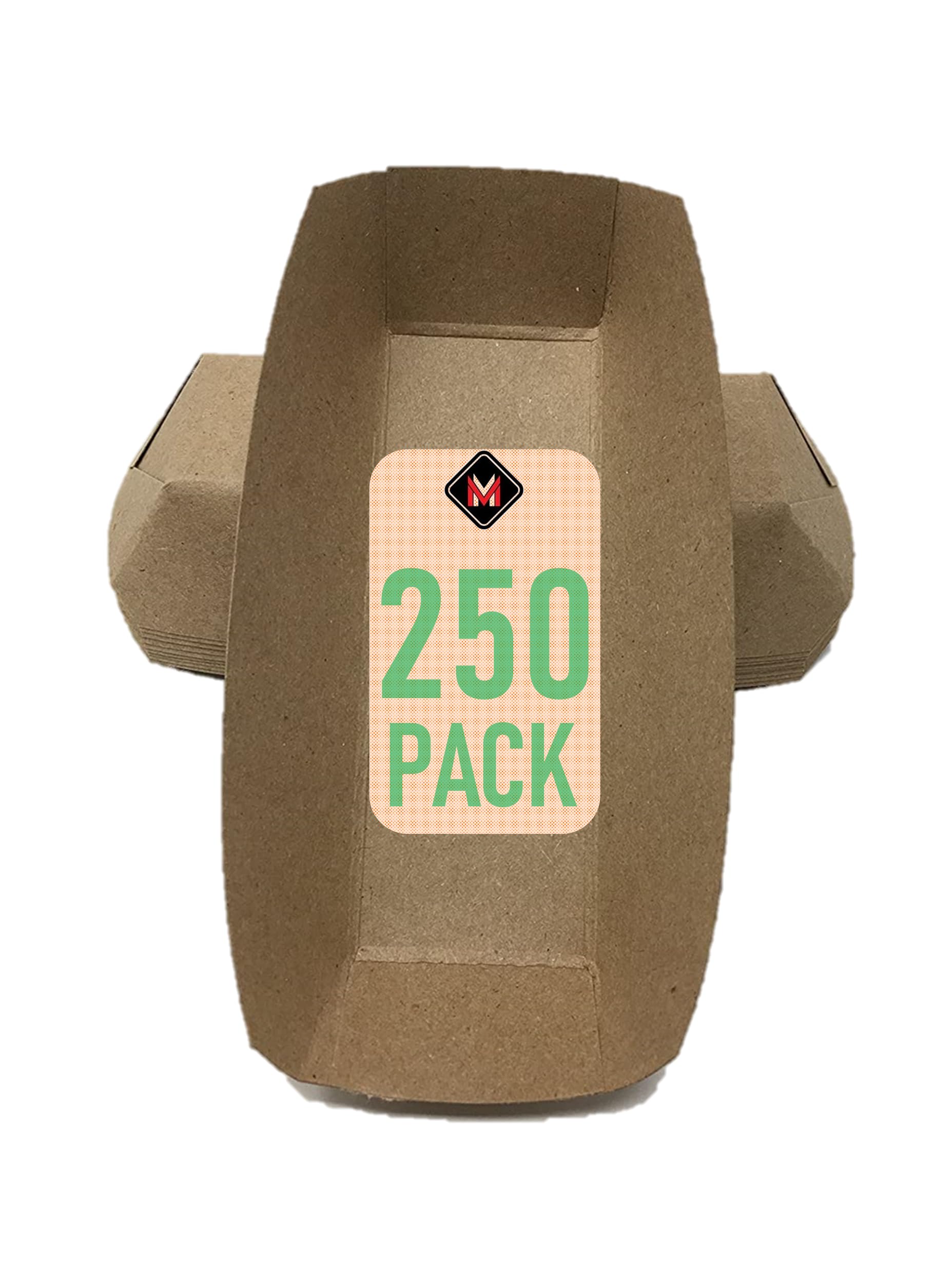 Mr Miracle 7 Inch Paper Hot Dog Tray in Kraft Paper. Pack of 250. Disposable, Recyclable and Fully Biodegradable. Made in USA