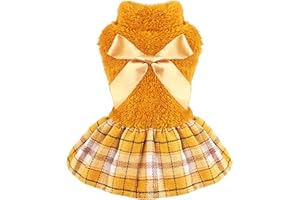 SEBAOYU Plaid Dog Sweater for Small Dogs, Winter Fall Dog Clothes, Warm Fleece Puppy Sweater Chihuahua Yorkie Clothes Outfit, XXS~M, Pet Cat Sweater (Small)