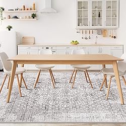 Area Rug 8x10 Vintage Rug: Large Washable Indoor