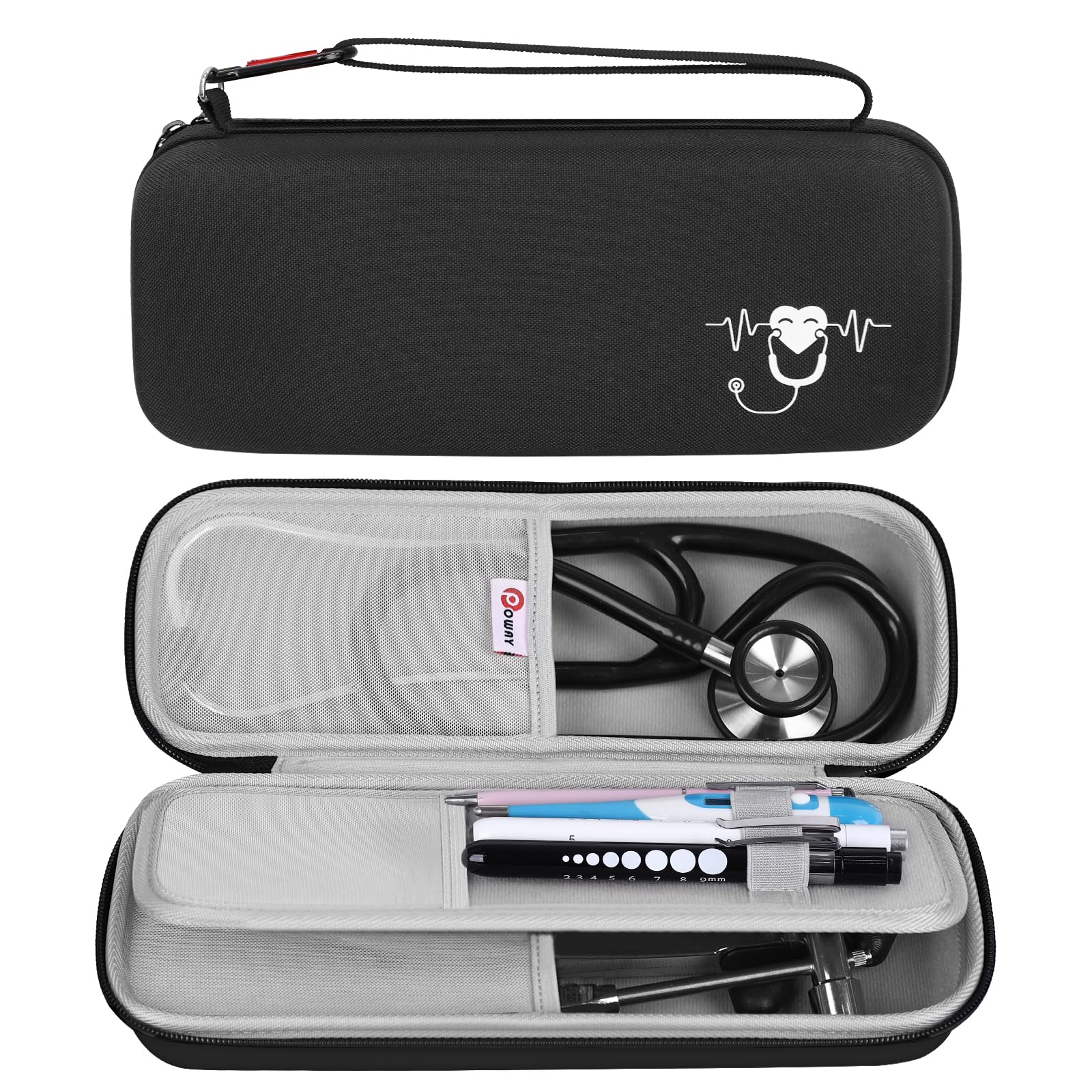 Photo 1 of Opoway Stethoscope Carrying Case, Hard Stethoscope Case Compatible for 3M Littmann Classic III, Cardiology IV Diagnostic, MDF Acoustica Stethoscopes and Other Nurse Accessories (Black)