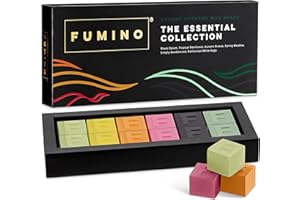 Fumino Fresh Handmade Luxury Strong Scented Wax Melts Multipack Essentials Bundle 12 Cubes 6 Fragrances with Beeswax and Coconut Oil