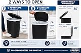 Addis Eco 50 Litre Plastic Pedal Bin All Black Recycled UK Made view 3
