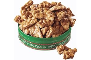The Swiss Colony Peanut Brittle – Old-Fashioned Candy Gift Tin, Traditional Craft-Made Holiday Snack with Roasted Peanuts, 12 oz. Gift Basket Treat