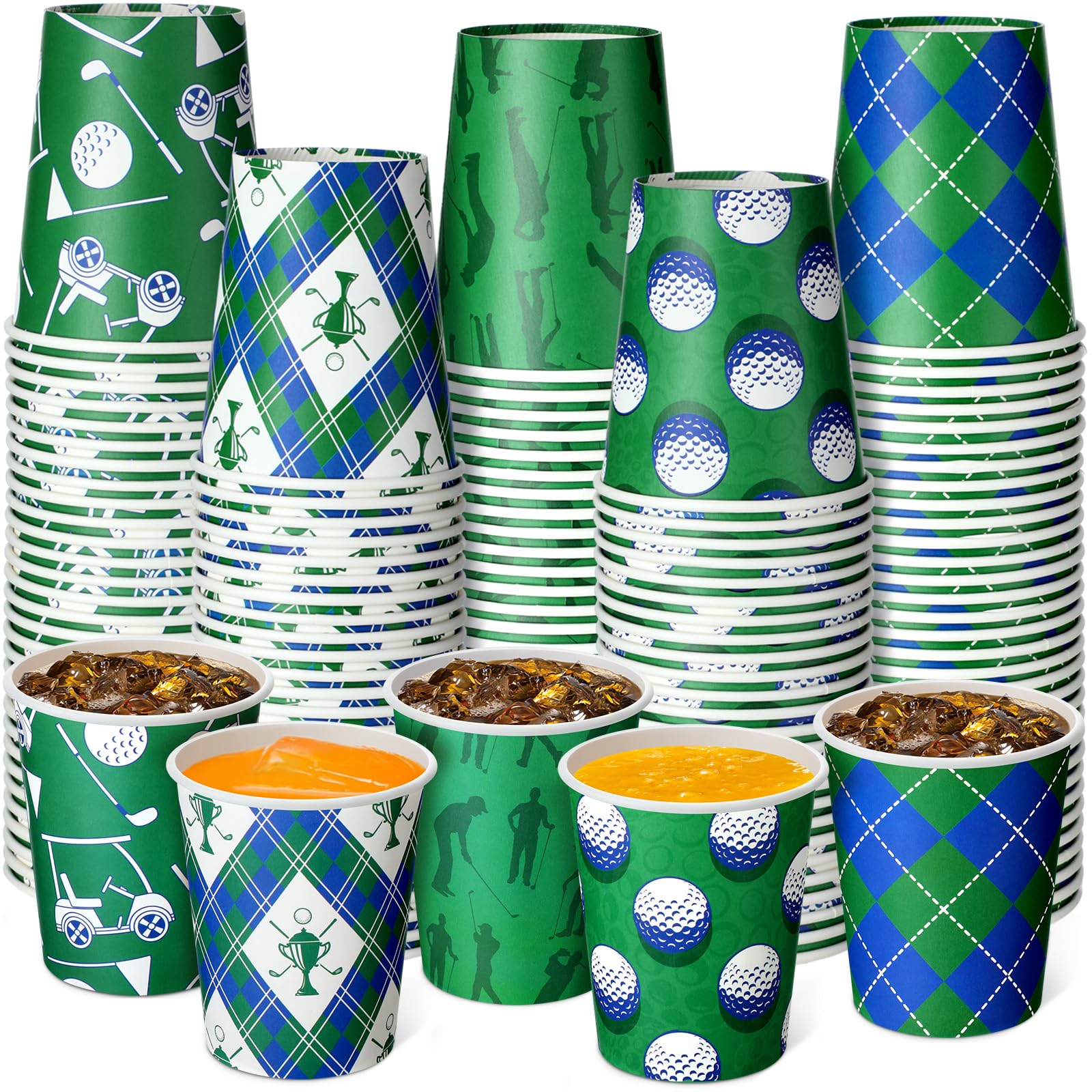 Photo 1 of Yaomiao 200 Pcs Golf Party Disposable Paper Cups Bulk 9 oz Golf Themed Disposable Coffe Paper Cups for Sports Lover Party Favors Supplies