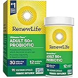 Renew Life Adult Probiotic - Ultimate Flora Adult 50+ Probiotic Supplement - Shelf Stable, Gluten, Dairy & Soy Free - 30 Bill