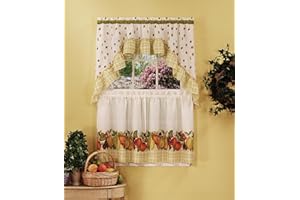 Achim Home Furnishings Fruit Medly Tier and Swag Set, 57-Inch by 36-Inch, Multi