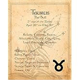 Taurus Zodiac Wall Art – 8x10 Unframed Horoscope Print on Vintage Parchment, Astrology Decor for Taurus Women & Men – Taurus Sign Poster for Bedroom, Office, Dorm, or Boho Spiritual Gift