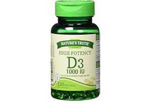 Nature's Truth Vitamins - Vitamin D3 | 25mcg (1000 IU) | High Potency | Supports Bone Health | Gluten Free, Non GMO, Dairy Fr