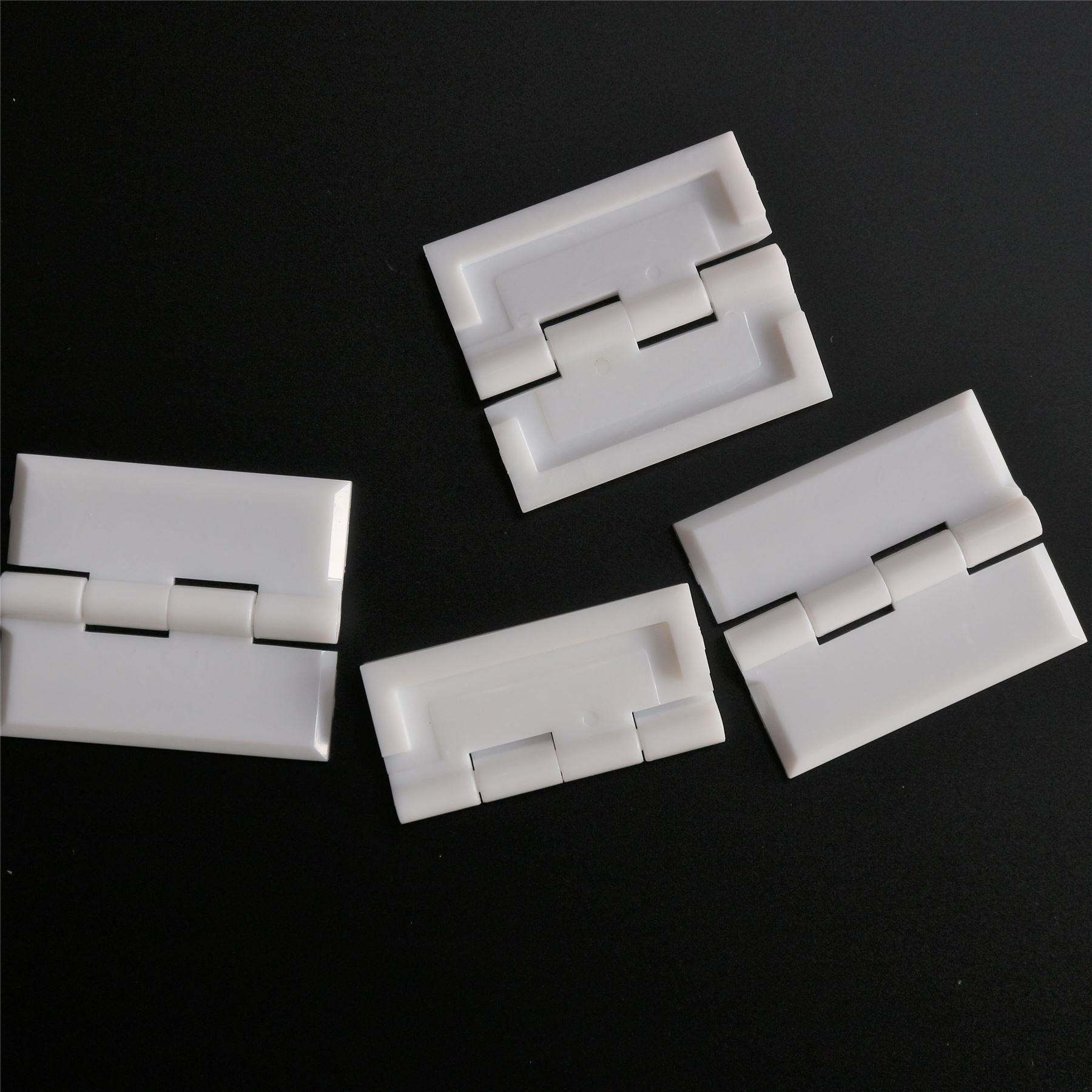 Pack of 4 x White Acrylic Hinges 45mm x 38mm White Hinges, Continuous Acrylic Piano Hinge