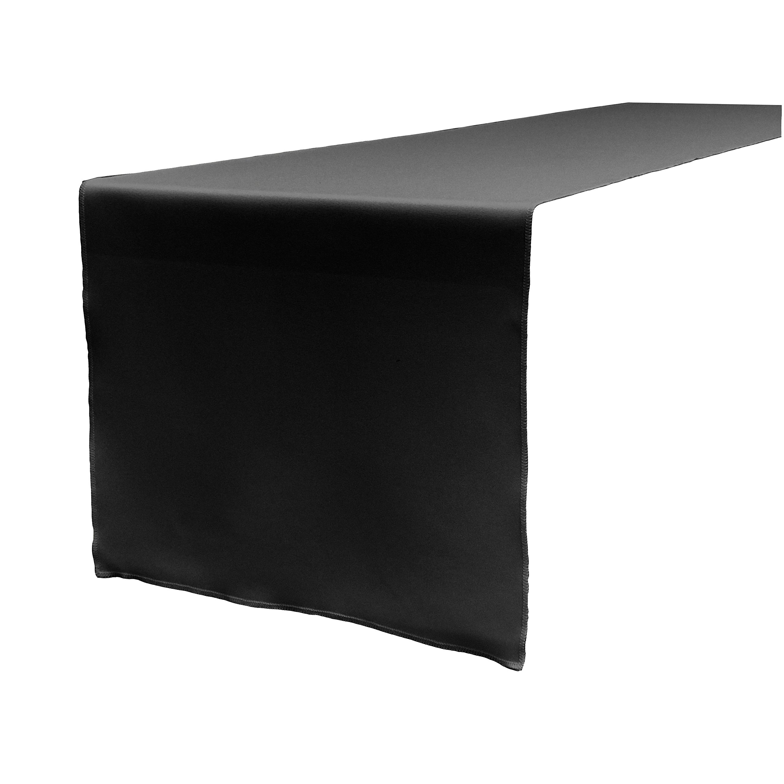 LA Linen Polyester Poplin Table Runner, 14 by 108-Inch, Black