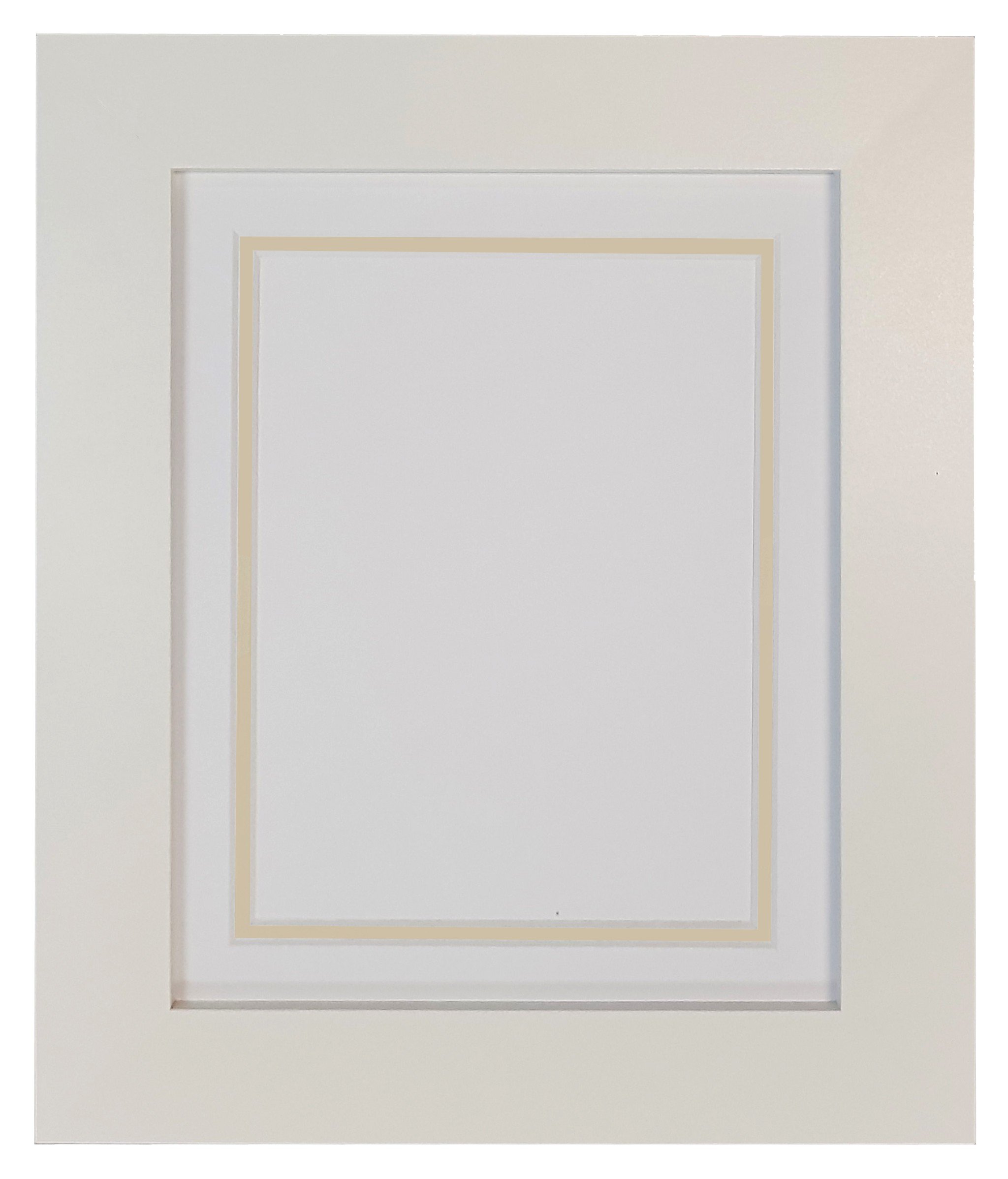 Metro White Photo Picture Poster Frame with White on Ivory Double Mount 20 x 16 for Image Size 15 x 10 inch — image 1