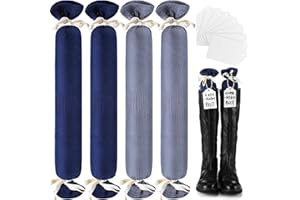 Maiteenly 2 Pairs Boot Shaper Stands with 8 Labels Cotton Tall Boot Inserts for Closet Organization
