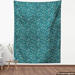 Ambesonne Sea Shells Fabric by The Yard, Nautical