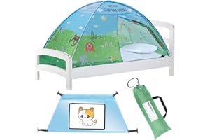 KB Mlotek Animal Twin Bed Tent for Kids Indoor Fort - Magical Dream Tents for Boys Pop Up Toddler Bed Canopy for Girls Bunk Bed Tent for Top Bunk - Sensory Sleep Pod for Kids Educational