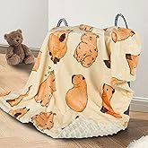 Capybara Baby Blanket for Boys Girls Soft Fleece Minky Blanket with Dotted Backing Double Layer Newborn Toddler Blankie for Nursery Stroller Crib Gift to Son Nephew Grandson 26.5 * 40 Inches