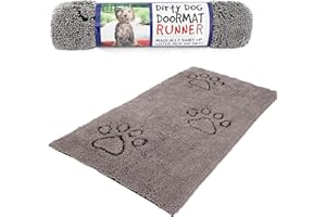 DOG GONE SMART PET PRODUCTS Dog Gone Smart Dirty Dog Doormat - Fast Drying Rug with Super Gripper Backing for Clean Floors - Super Absorbent and Machine Washable Mat for Muddy Paws - Grey