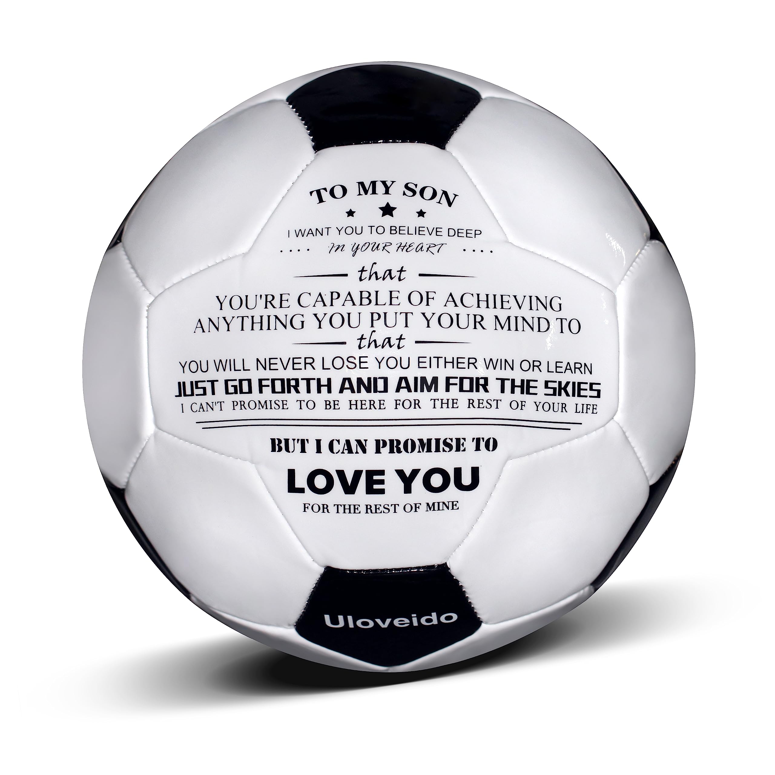 Uloveido Children's Training Recreation Practice Indoor Outdoor Sports Soccer Balls for Boys Teens Kids Football Gift To My Son Y594 Size 5