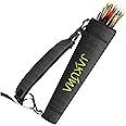 JAKUNA Hip and Back Quiver for Arrows - Black Arrow Quiver for Kids and Adults - Adjustable Arrow Holder with a Padded Strap and Belt Clip - Archery Accessories for Field and Practice
